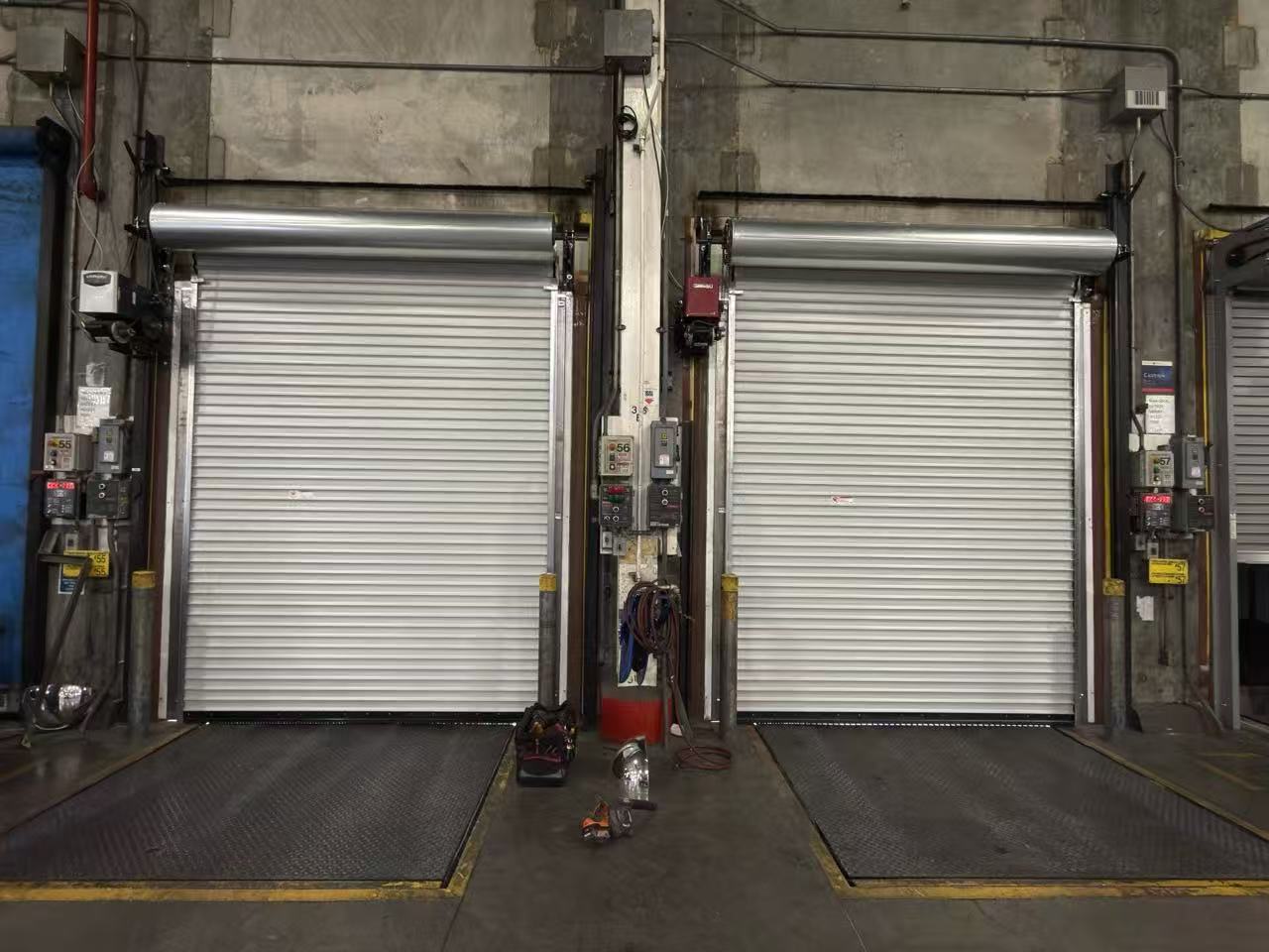Replacement doors with integrated dock controls