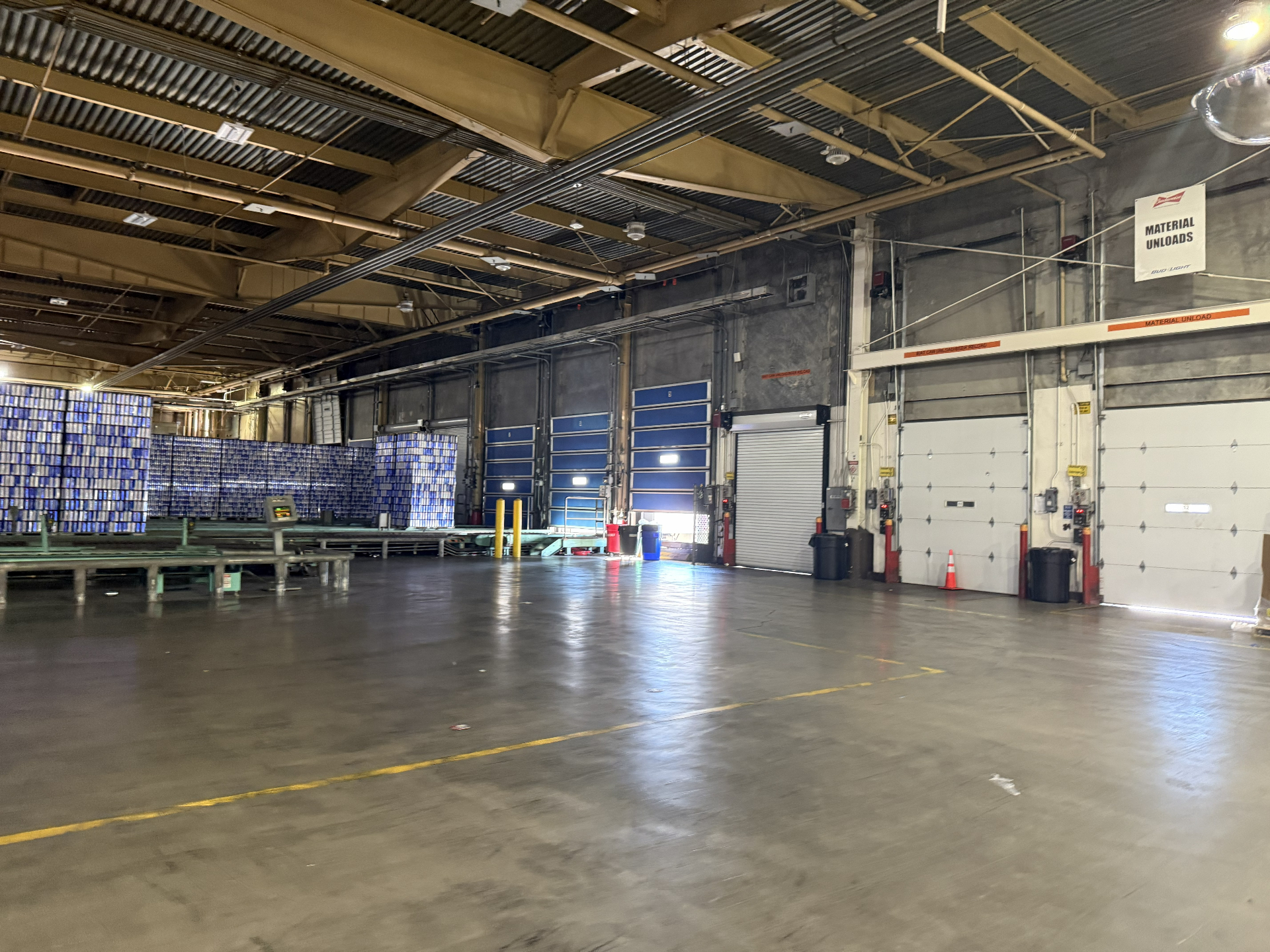 Interior view of the Sylmar warehouse dock corridor